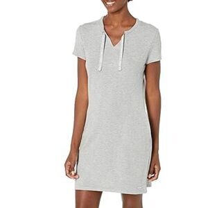 Calvin Klein Gray Short Sleeves Logo T-Shirt Mini Dress Size Small
